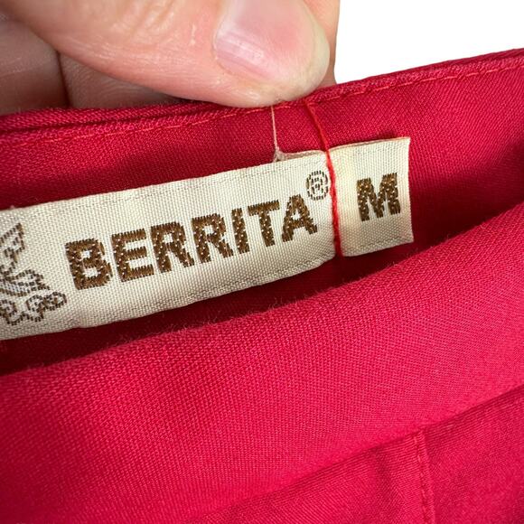 Berrita Hot Pink Barbie Colorful Cheeky High Rise Pleated Hot Pants Shorts Sz M - Picture 4 of 4